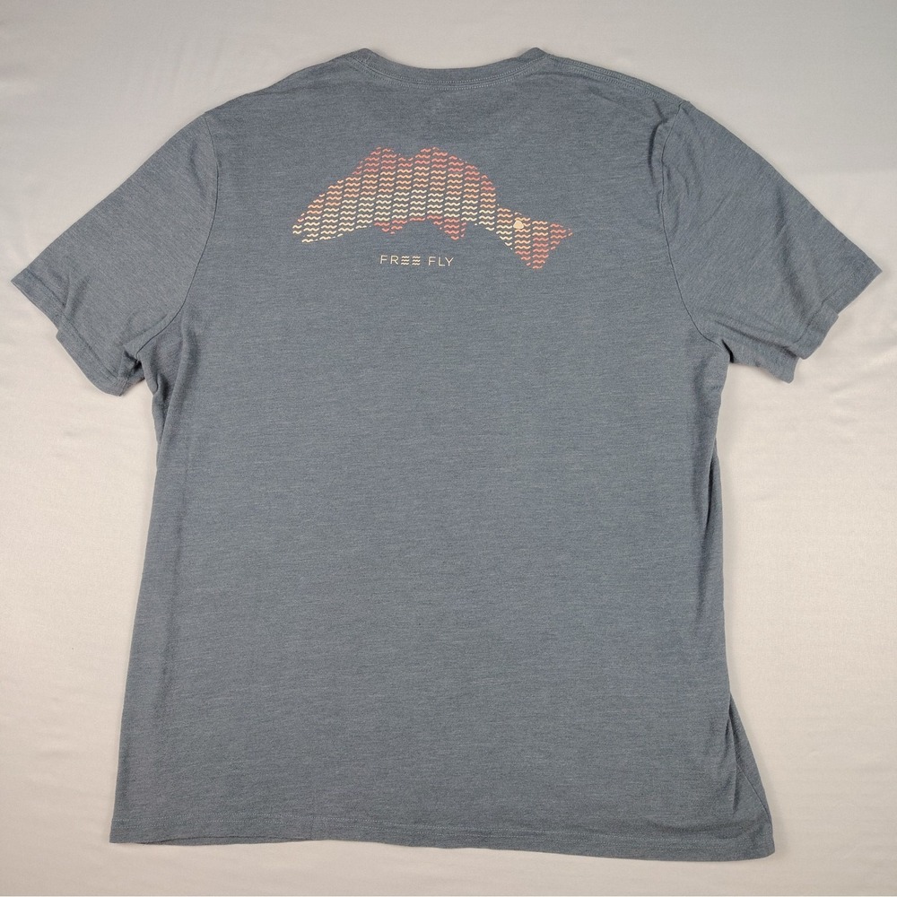 Free Fly Mens 2XL Gray Graphic T Shirt Fish Short Sleeve Outdoor Fishing Tee